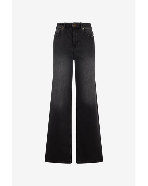 Roberto Cavalli Black Jeans With Logo On The Back
