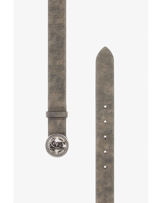 Roberto Cavalli White Logo Belt With Rc Monogram Buckle for men