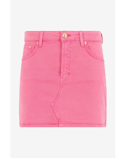 Roberto Cavalli Pink Denim Mini Skirt