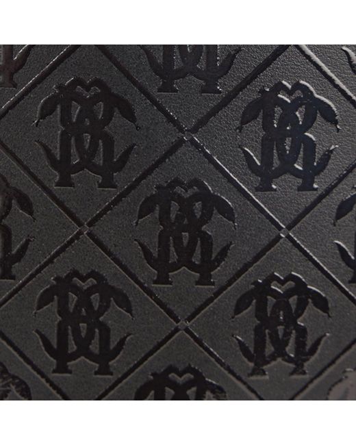 Roberto Cavalli Black Backpack With All-Over Mirror Snake Monogram for men
