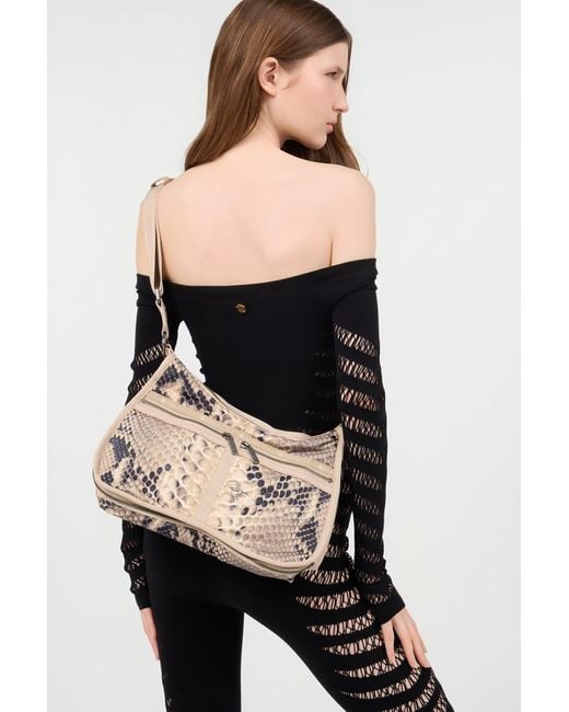 Roberto Cavalli White Torino Bag With Print
