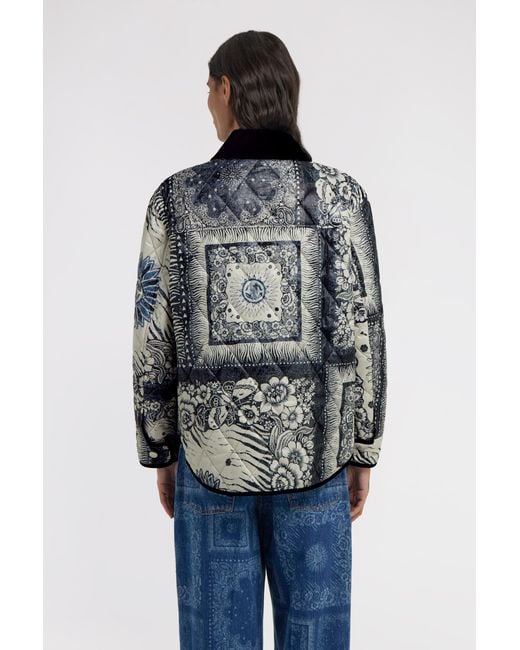Roberto Cavalli Blue Bandana Printed Jacket