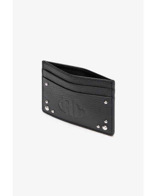Roberto Cavalli Black Flat Card Holder With Studs for men