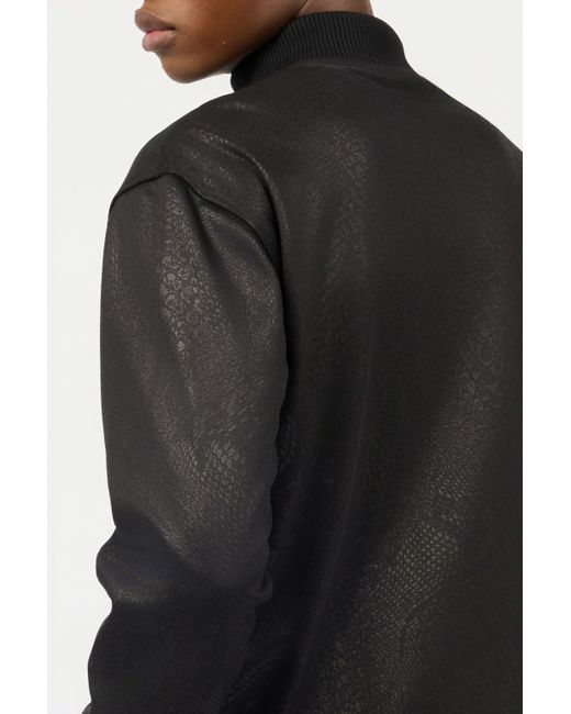 Felpa Full Zip Con Stampa Python di Roberto Cavalli in Black da Uomo