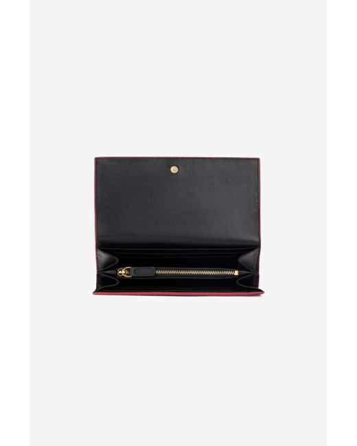 Roberto Cavalli Red Crocodile-Effect Flap Wallet