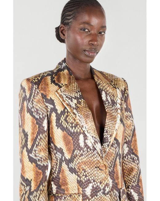 Roberto Cavalli Multicolor Python Print Jacket