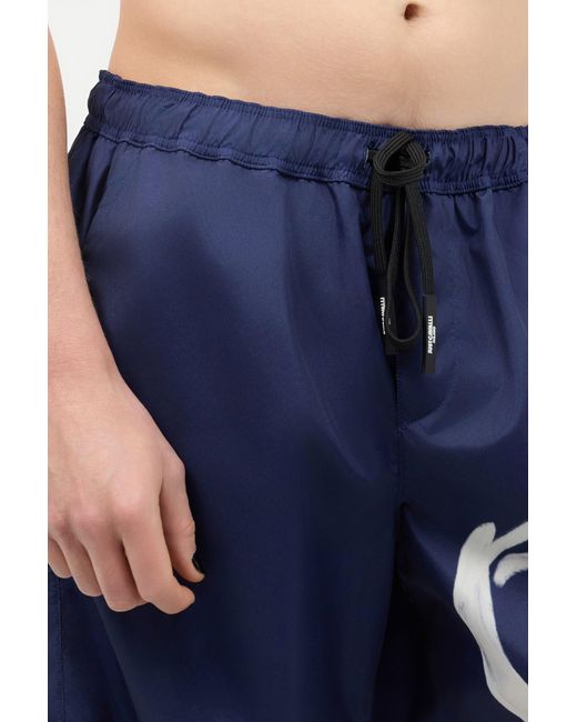 Roberto Cavalli Blue Swim Shorts With Lettering for men