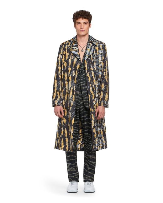 Roberto Cavalli White Tiger Twiga + Camo Print Belted Coat for men