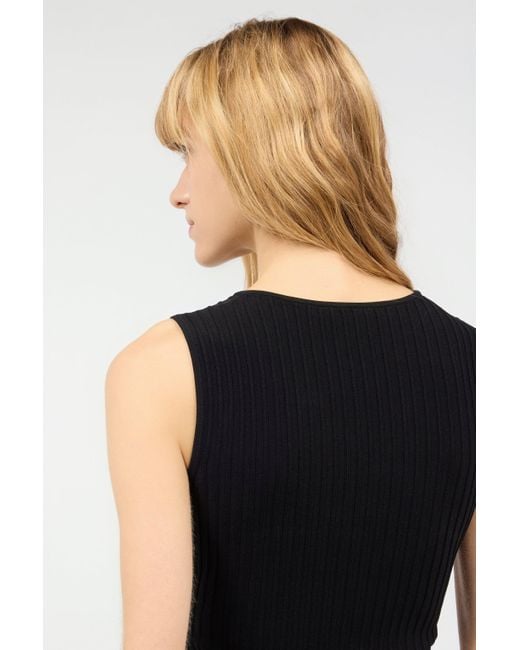 Roberto Cavalli Black Ärmelloses Geripptes Crop-Top
