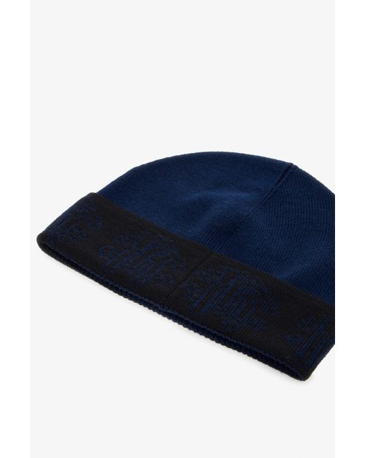 Roberto Cavalli Blue Dark Wool Hat Beanie With Logo Band