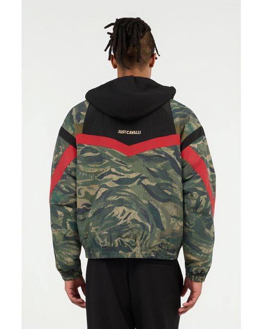 Roberto Cavalli Green Tiger Camu Print Jacket for men