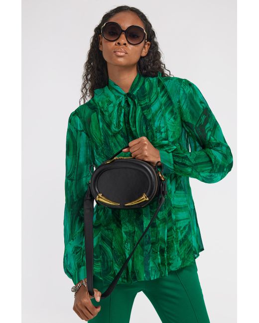 Roberto Cavalli Black Handtasche Mit Fang-Verzierung