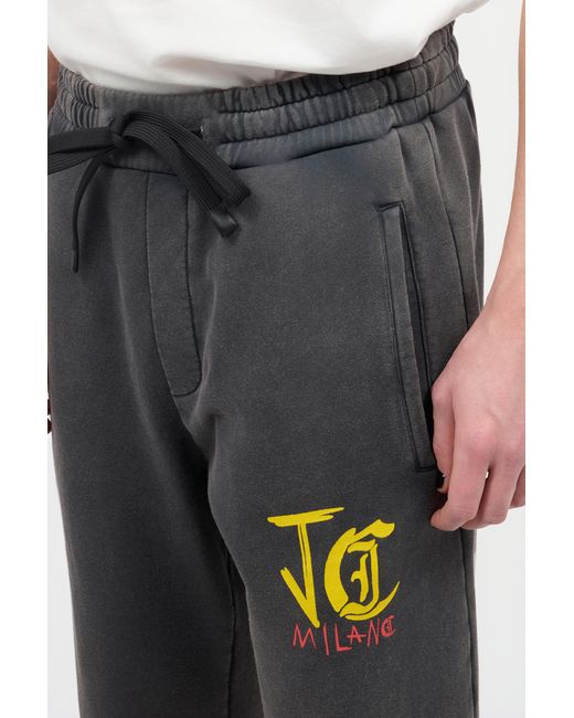 Roberto Cavalli Black Joggers With Branded Detailing for men