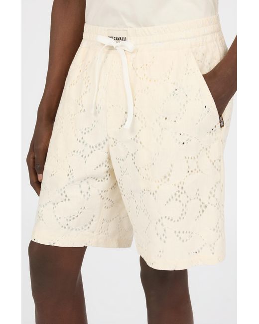 Roberto Cavalli White Ivory Bermuda Shorts for men
