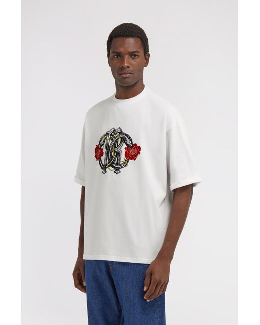 Roberto Cavalli White Rc Monogram T-Shirt for men