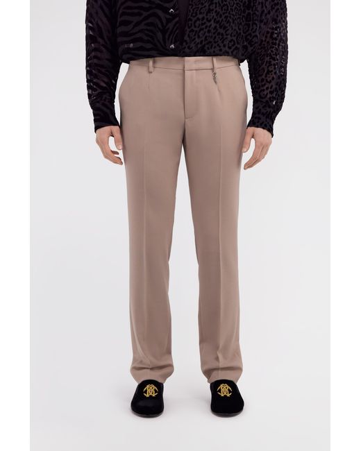 Roberto Cavalli White Tailored Pants With Fang for men