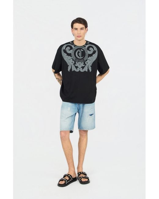 Roberto Cavalli Blue Denim Bermuda Shorts for men
