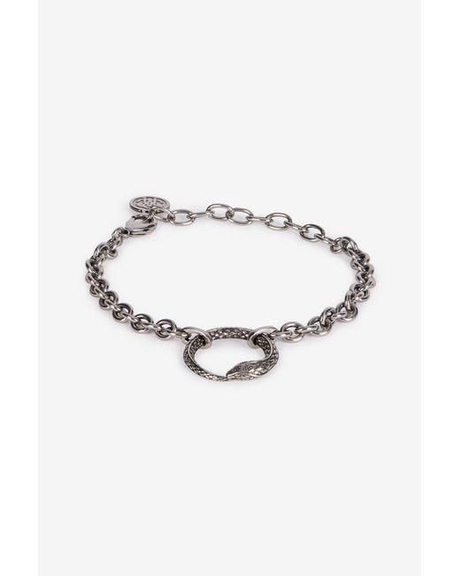 Roberto Cavalli Blue Bracelet With Snake Charm for men