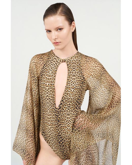 Roberto Cavalli White Baby Jaguar Print One-Piece Swimsuit