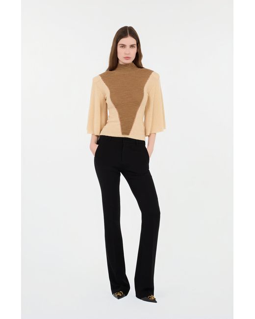 Roberto Cavalli Black Flared Trousers With Rc Monogram