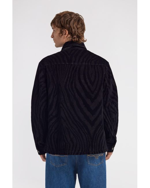 Roberto Cavalli Zebra Print Shirt in Blue für Herren