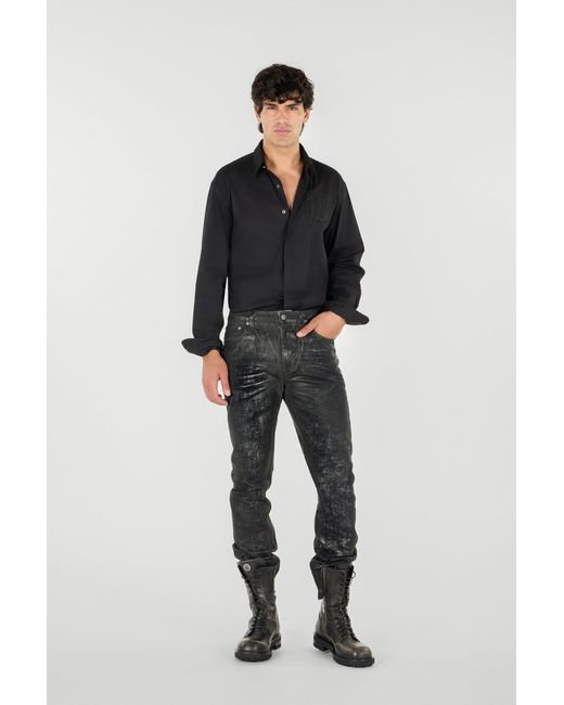 Roberto Cavalli Black Used-Effect Pants for men