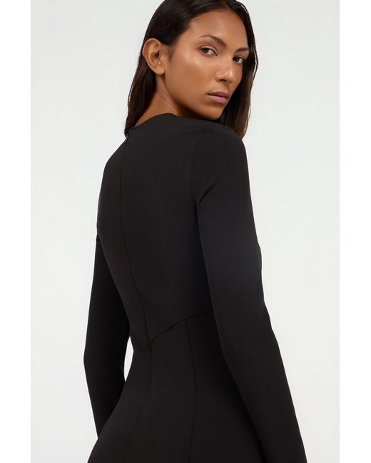 Roberto Cavalli Black Short Dress With Long Sleeves And Cut-Out