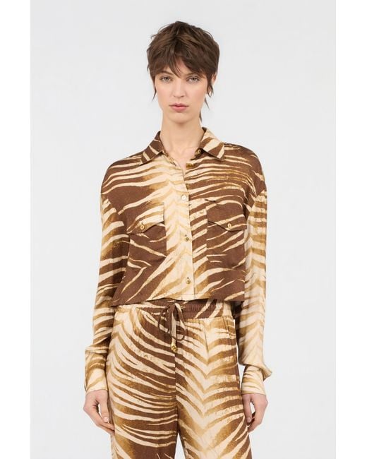 Roberto Cavalli Natural Barb Print Shirt