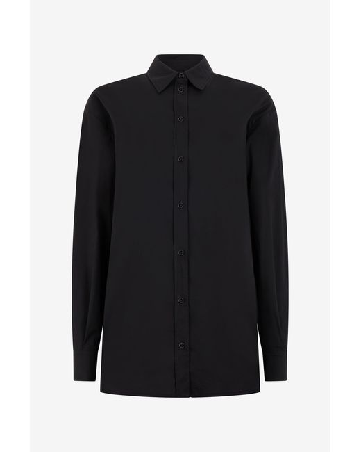 Roberto Cavalli Black Long-Sleeve Solid Color Shirt