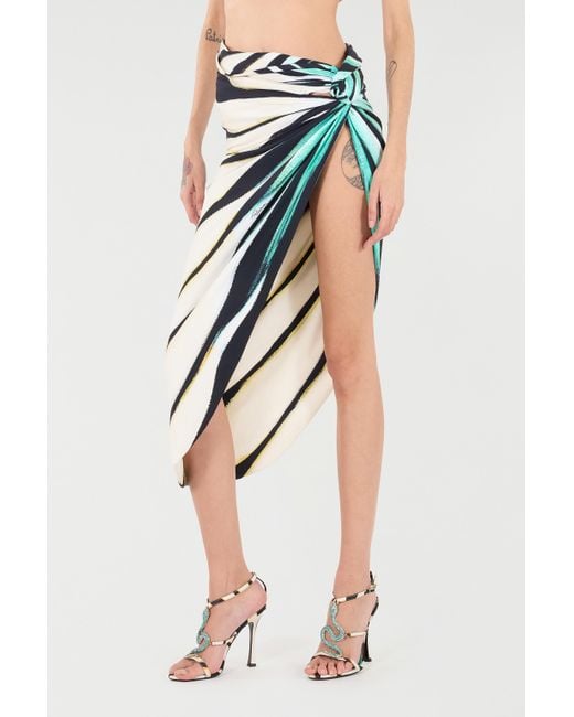 Paréo Imprimé Ray Of Sea Roberto Cavalli en coloris Blue