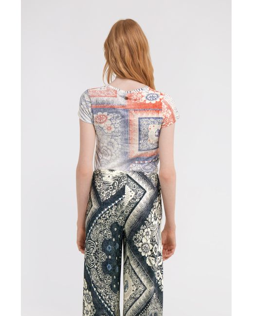 Roberto Cavalli White Bandana Print T-Shirt