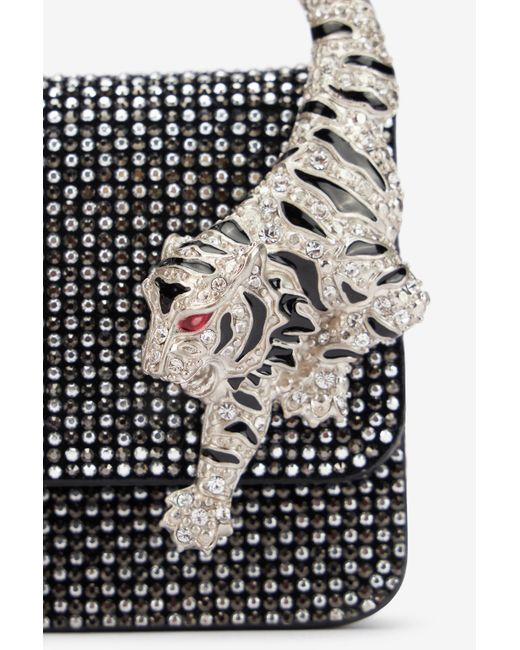 Roberto Cavalli Black Roar Phone Case With Sequins And Tigers