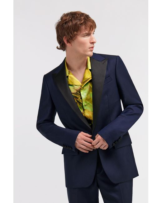 Roberto Cavalli Blue Single Breasted Jacket for men