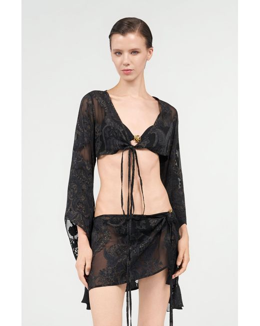 Roberto Cavalli Black Ornamental Top