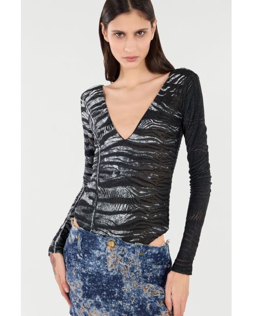 Roberto Cavalli Black Body Mit Den Motiven Zebra Und Tiger Skin