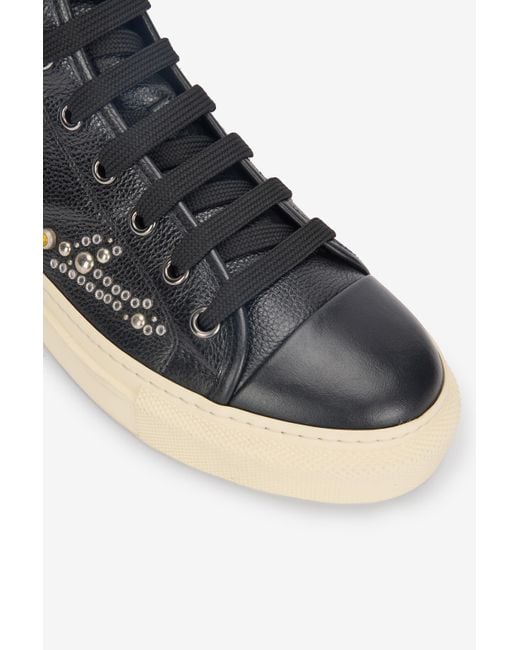 Roberto Cavalli Black High-Top Sneakers With Studs And Stones for men