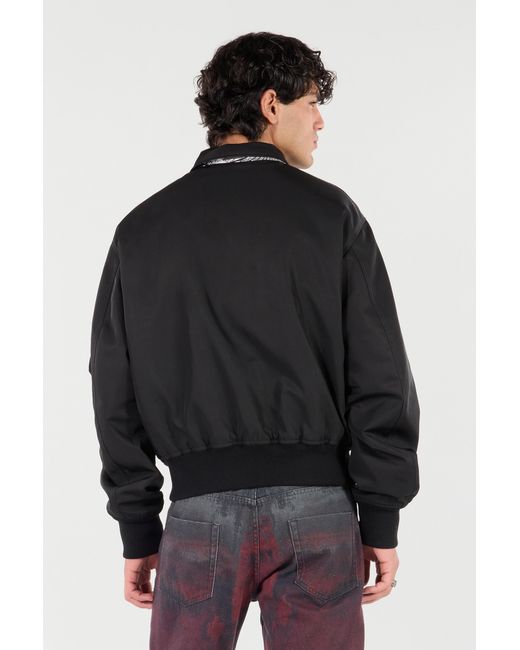 Roberto Cavalli Black Reversible Bomber Jacket With Dragon for men