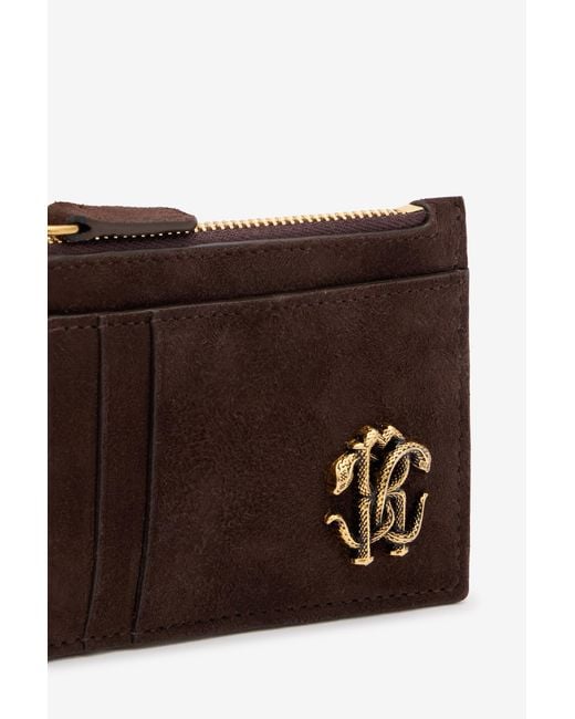 Roberto Cavalli Brown Suede Purse