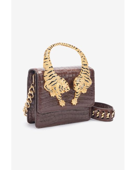 Roberto Cavalli Brown Medium Roar Bag
