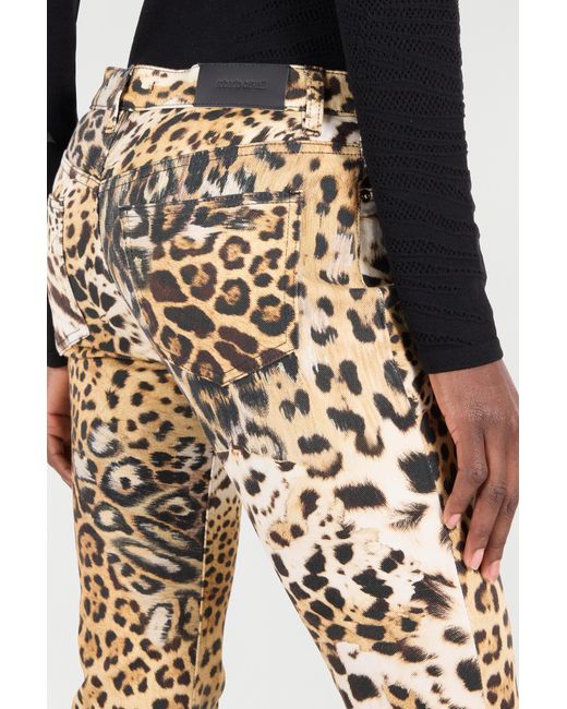 Roberto Cavalli Metallic Pants With Jaguar Skin Print