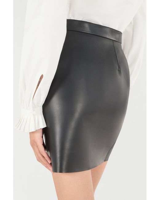 Roberto Cavalli Gray Perforated Rose Pattern Skirt
