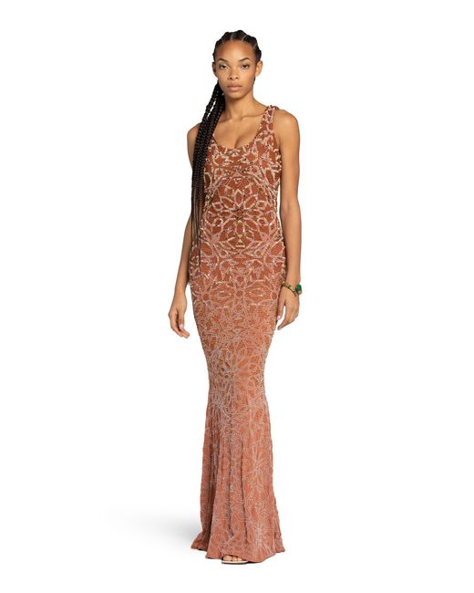 Roberto Cavalli White Bead-Embellished Maxi Dress