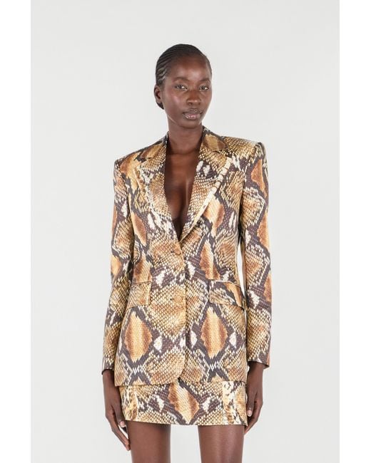 Roberto Cavalli Multicolor Python Print Jacket