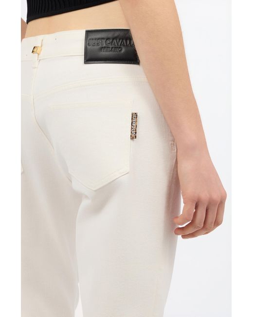 Roberto Cavalli White Straight-Leg Pants