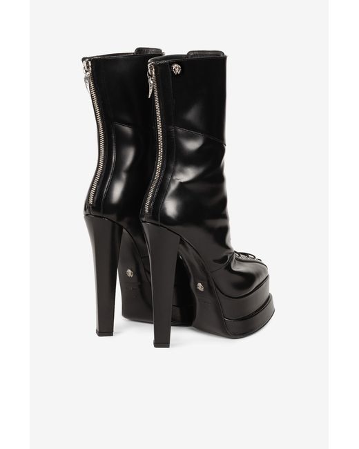 Bottes Plateforme À Lacets Roberto Cavalli en coloris Black