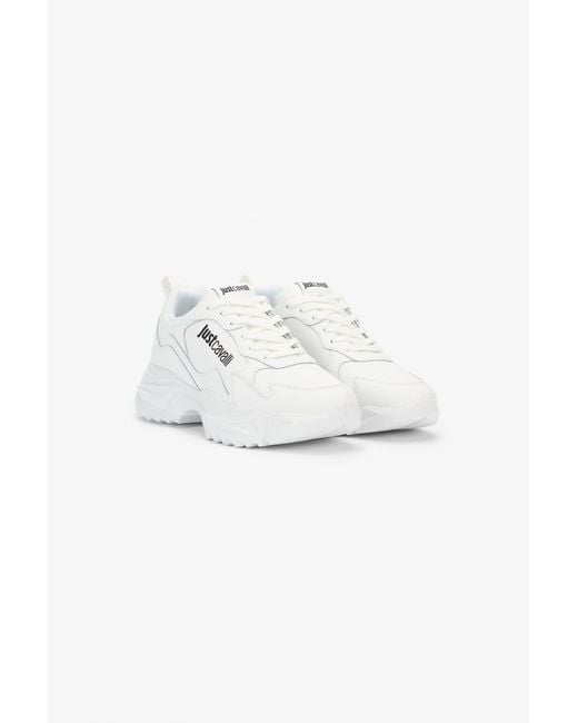 Roberto Cavalli White Sneakers With Logo for men