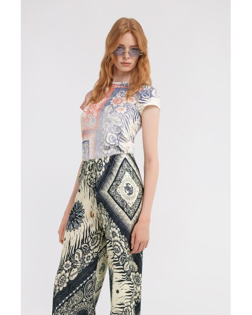 Roberto Cavalli White Bandana Print T-Shirt