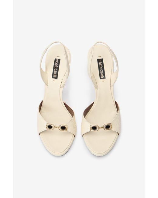 Roberto Cavalli Multicolor Sandals With Jeweled Buckle