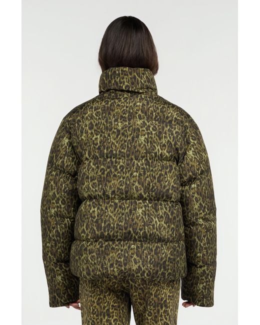 Roberto Cavalli Black Leopard Jacquard Print Reversible Puffer Jacket