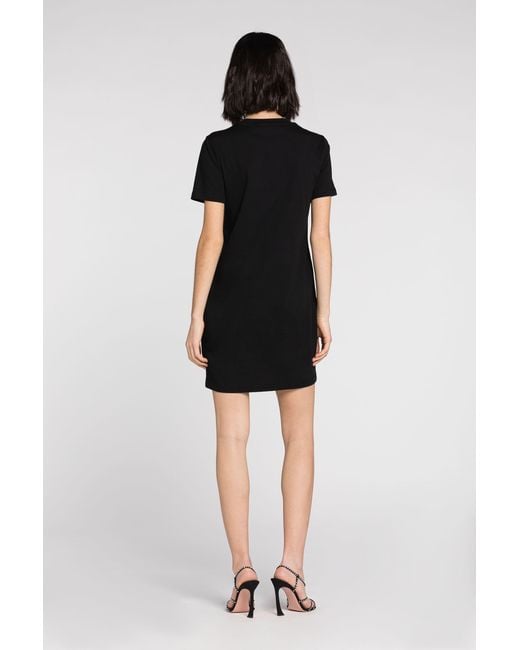 Roberto Cavalli Black Just Cavalli Logo-Print Mini Dress